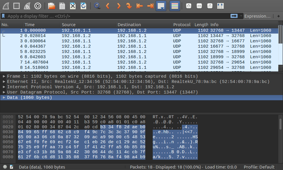 Wireshark dump of SECONDDATE C&C packets